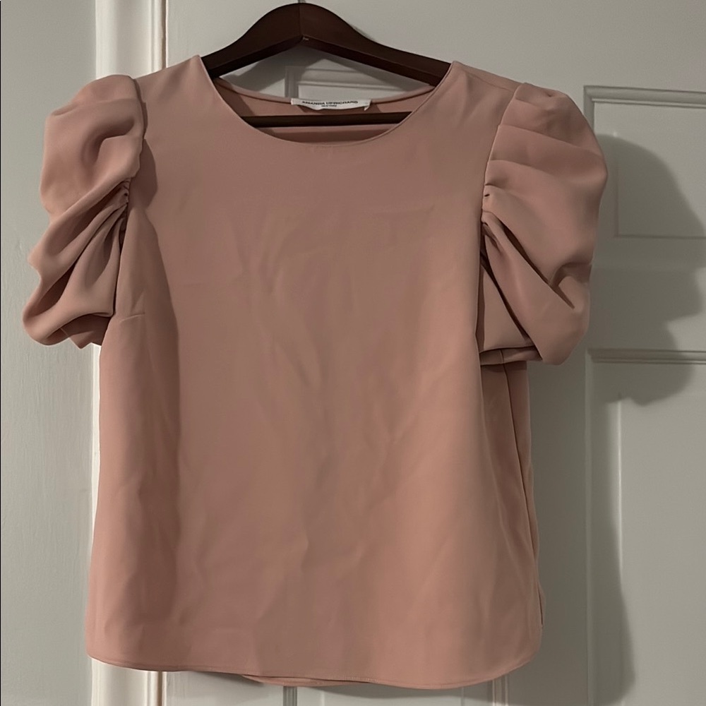 Amanda uprichard Pink Puff Sleeve Top